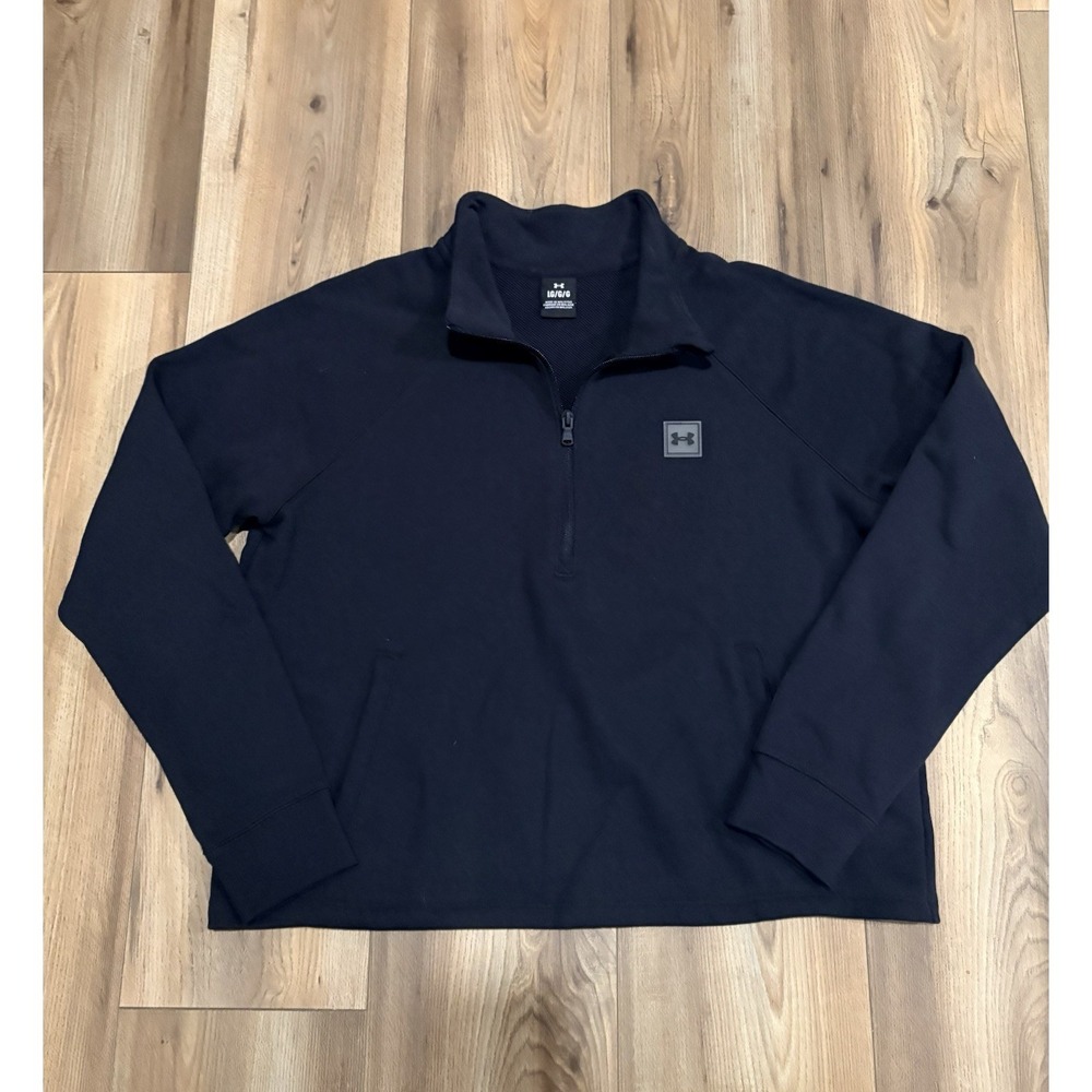 Under Armour Quarterzip Pullover Women's Large Black Cotton Blend